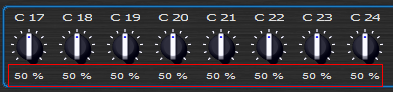 Step 09 - Set first control knobs to 50 percent, since it is the neutral position for the gain plug-ins